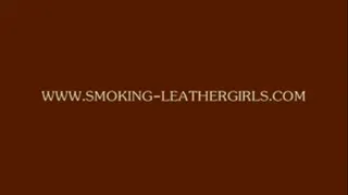 Sally 8 - Leathercoat Lady Smoking in Long Leather Gloves