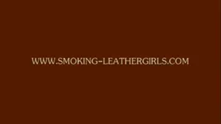 Sandra 45 - Full Leathered Girl Smoking Newport in a Car