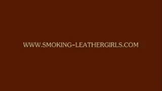 Linda 9 - All White Cigarette, Tight Black Leather