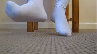 White sock pointing