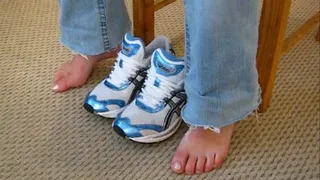 Girl puts her sneakers on BROADBAND