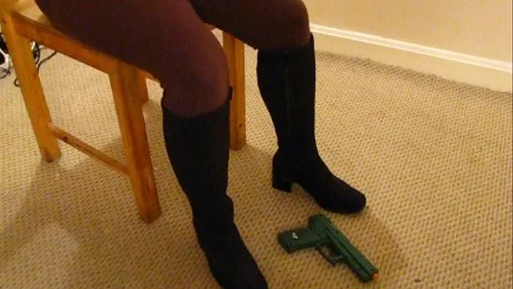 Girl in black boots