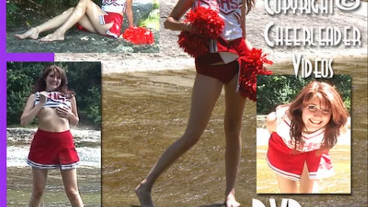 18Y/O Redhead Cheerleader Chloe Splashes in a stream and Flashes her Young Titties!
