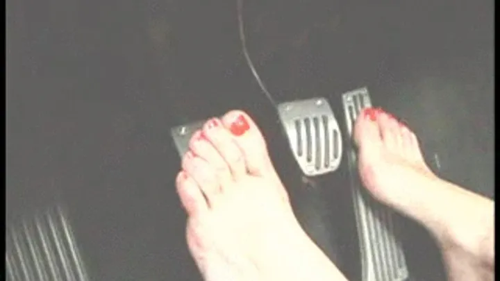 fast driving barefoot on the motorway