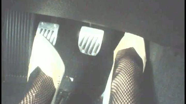 white 5inch Cobra heels flooring the accelerator part1