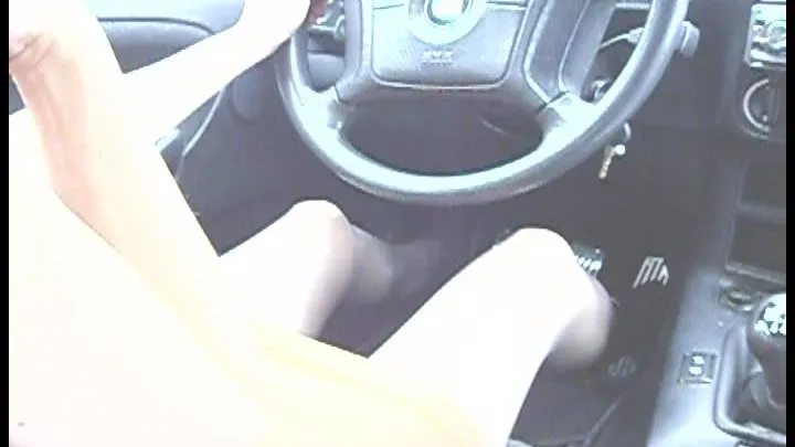 driving in 5inch samt high heels and pantyhose part1