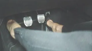 fast driving in her black toe cleavage Cobra heels part1