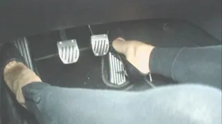 fast driving in her black toe cleavage Cobra heels part2