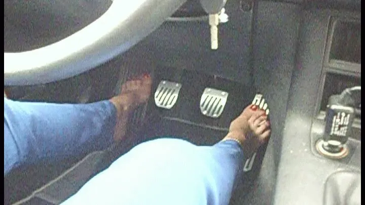 driving in her 4inch mules and later barefoot part3