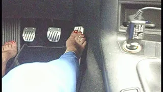 driving in her 4inch mules and later barefoot part2