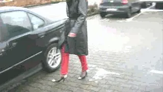 driving in her unikate handmade 4inch high heel pumps part1