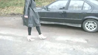 Sarah is hard barefoot driving the BMW part2