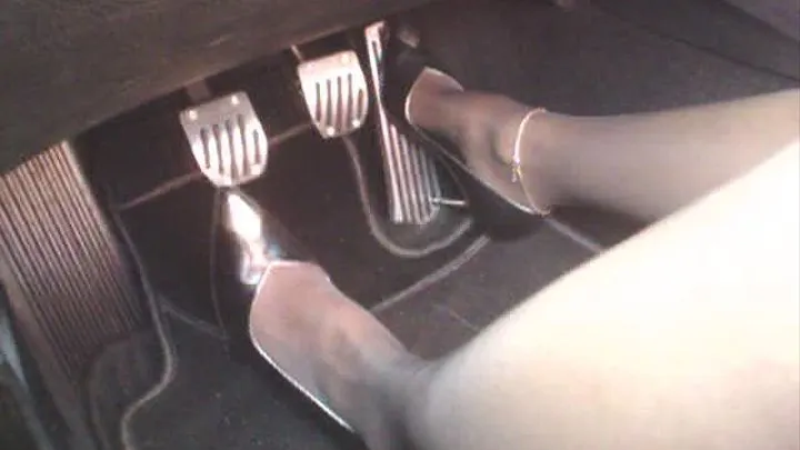 Driving in spike metal-toe heels