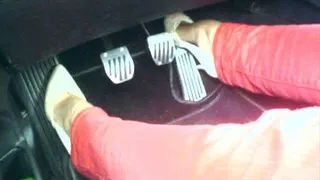 smashing the pedals to the floor in 4inch Cobra high heels part2