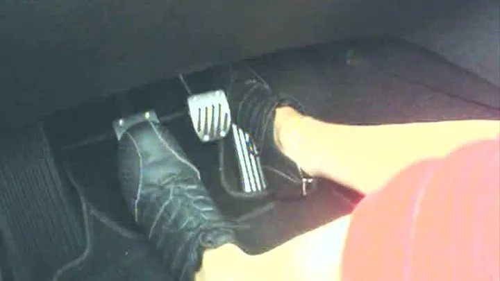 fast driving barefoot in sneakers part1