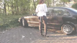 Fast driving in 4inch Leo-High Heels