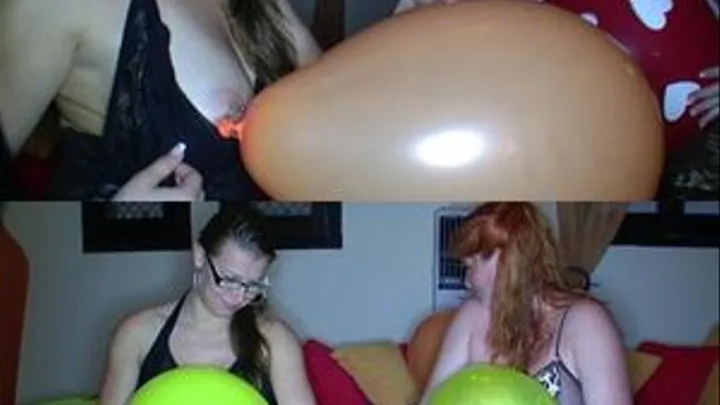 Balloon fetish with bare pussies