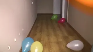 Balloons - Weronika - Balloons Under Ass In Hallway