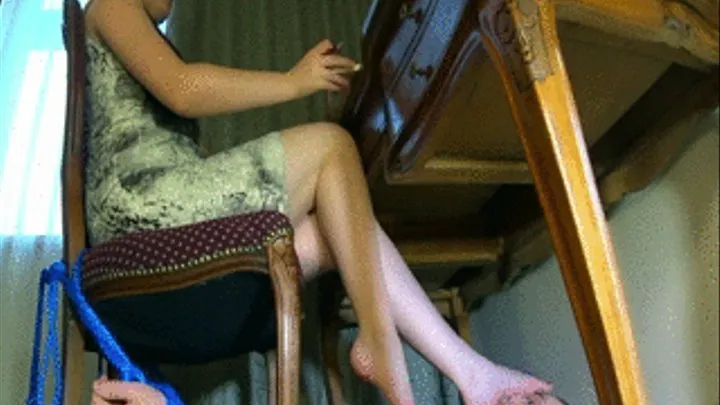 Foot Boy Under Antique Cabinet