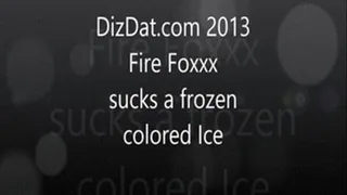 Fire Foxxx sucks a frozen colored Ice