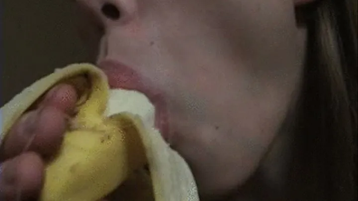 Matty eats a banana