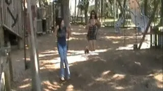 Playing on swings