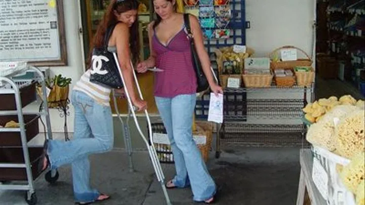 shopping on crutches