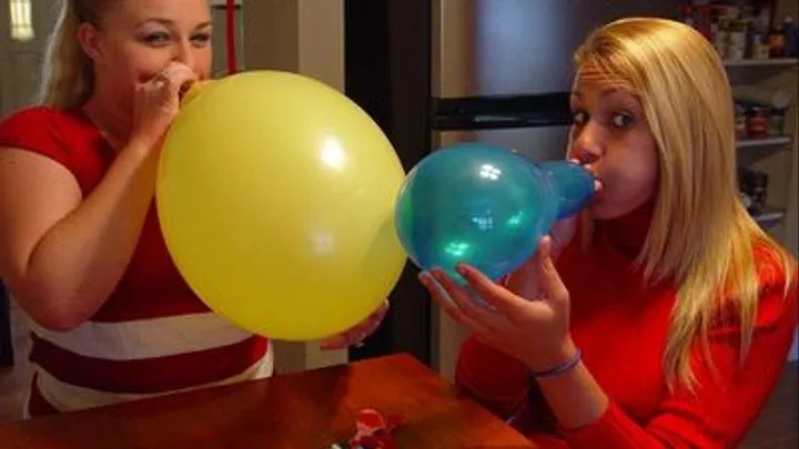 Balloon Blow to Pop Lexi and Lei