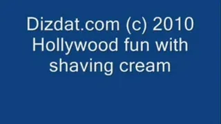 Hollywood fun with shaving cream