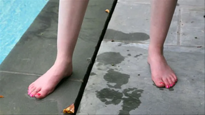 Marie McCray Poolside Feet - Walking around splashing her feet in the pool and dipping it them in water - Foot Fetish Daily ()