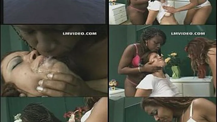 EXTREME SPIT INTERRACIAL DOUBLE BLACK GIRLS - CLIP 03