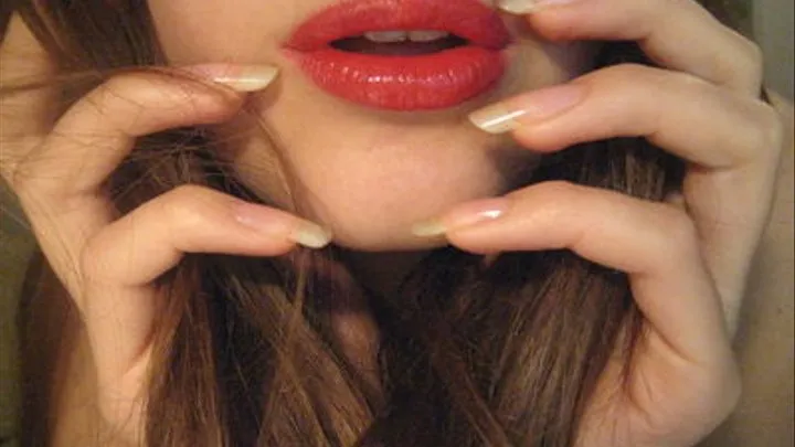 LIPS + LONG NATURAL NAILS