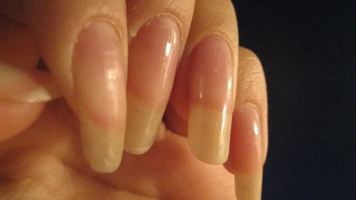 Typing with natural long nails