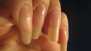 Typing with natural long nails