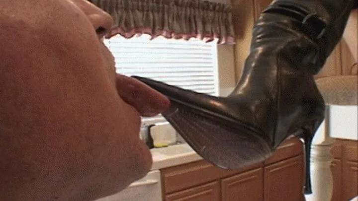 Lick Your Food from My Boots Slave