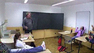 The teacher is painted