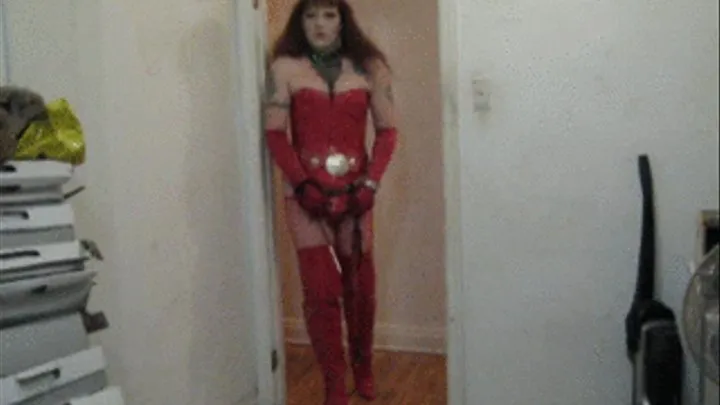 Red Corset & Boots Orgasm Denial