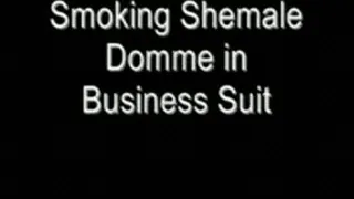 Smoking Shemale Domme in Business Suit