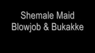 Shemale Maid Blowjob & Bukakke