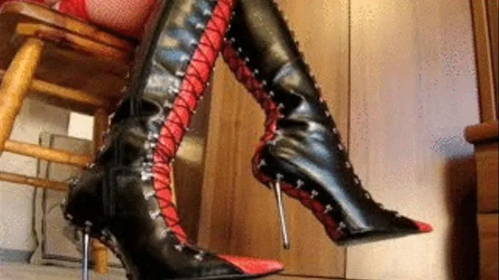 sf - Red Black Stiletto High Heel Shoes