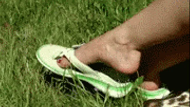 ff-Bare Feet Green Flip-Flops on grass - 07