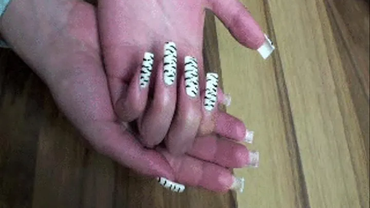 hf-ZEBRA NAILS AND PALM OF HANDS CLOSE UP