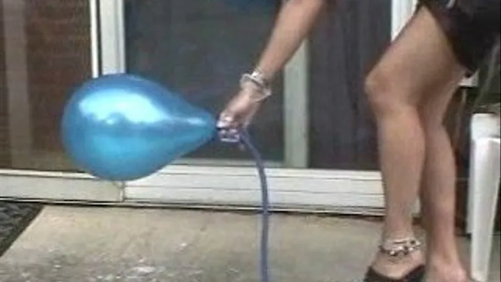 Mistress Intensity uses a Foot Pump to pop balloons