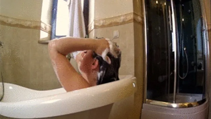 Hair Wash In Bathtub - Full