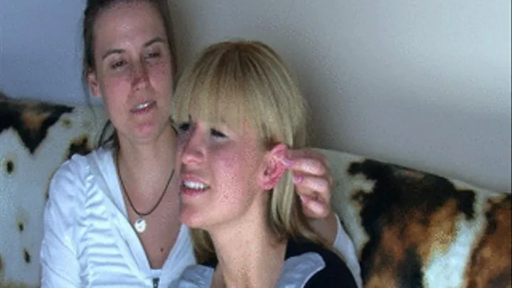 Ear - Natalia Klaudia Weronika - 2 Clips - Blonde Vs Brunette In Ear Pulling - MIX