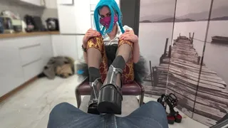 Miriam Rubs Your Penis In Jeans With Her Black High Hells Shoes - Part 1