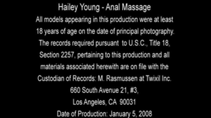 Hailey Young Anal Massage Part 1