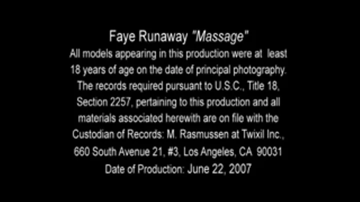 Faye Runaway Anal Massage Part 1