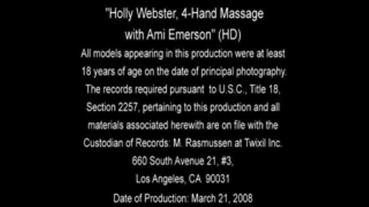 Holly Webster and Ami Emerson 4 Hand Massage Part 1