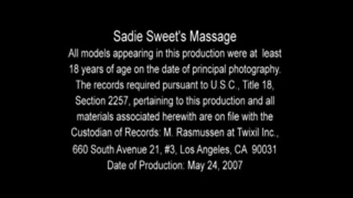 Sadie Sweet Massage Part 1